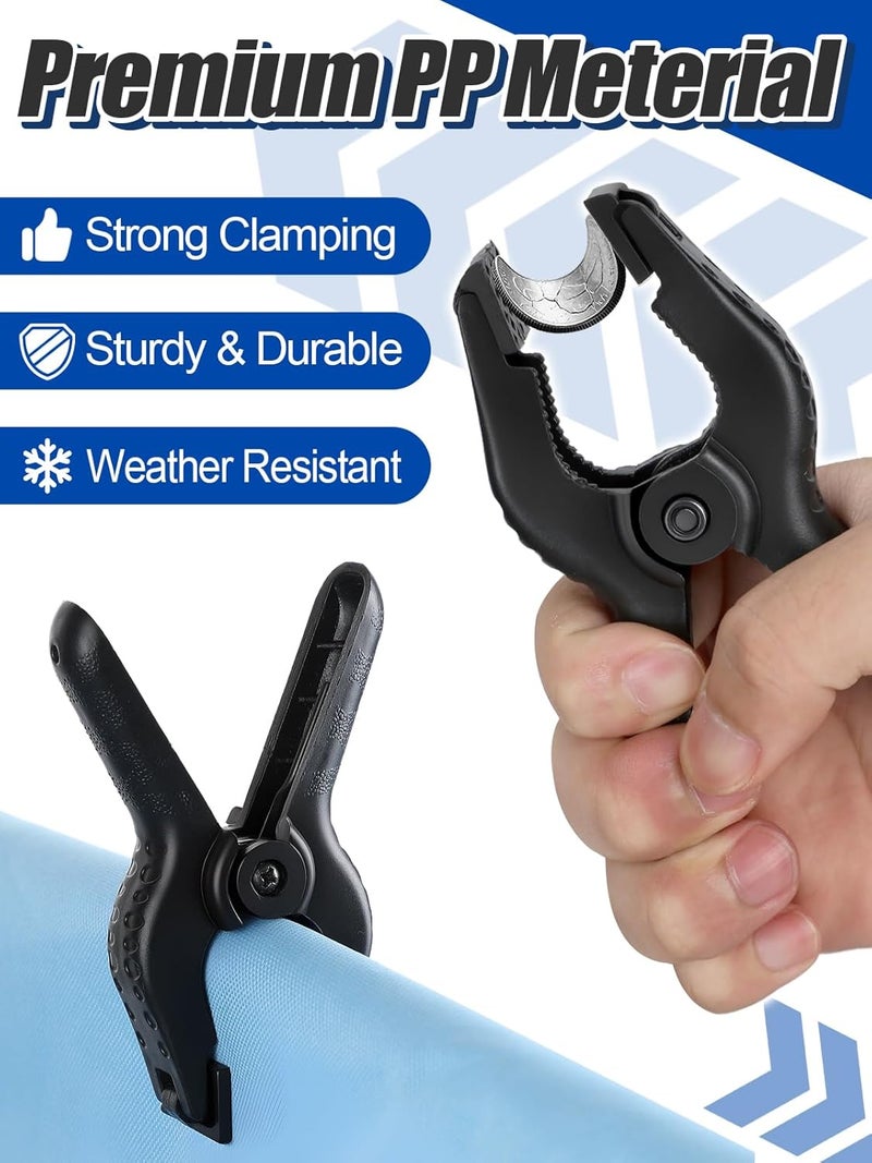 Beeplove 20 Pcs Winter Pool Cover Clips - Windproof Spring Clamps for Above Ground Steel Wall Pools, 4.3'' Length - Image 4